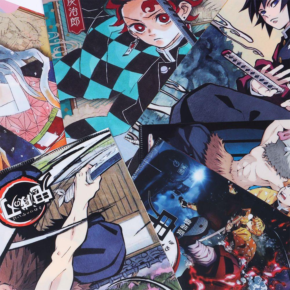 PISTA Bìa Nhựa PVC Họa Tiết Hoạt Hình Anime Demon Slayer Độc Đáo