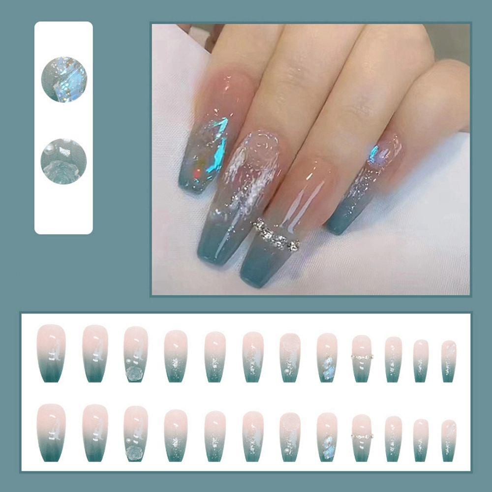 Okdeals 24 Cái / Hộp|Bộ Móng Tay Giả Dạng Nhấn Phong Cách Pháp