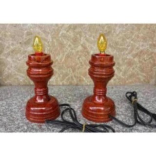 Cặp Đèn  Thờ Cúng Gỗ Hương