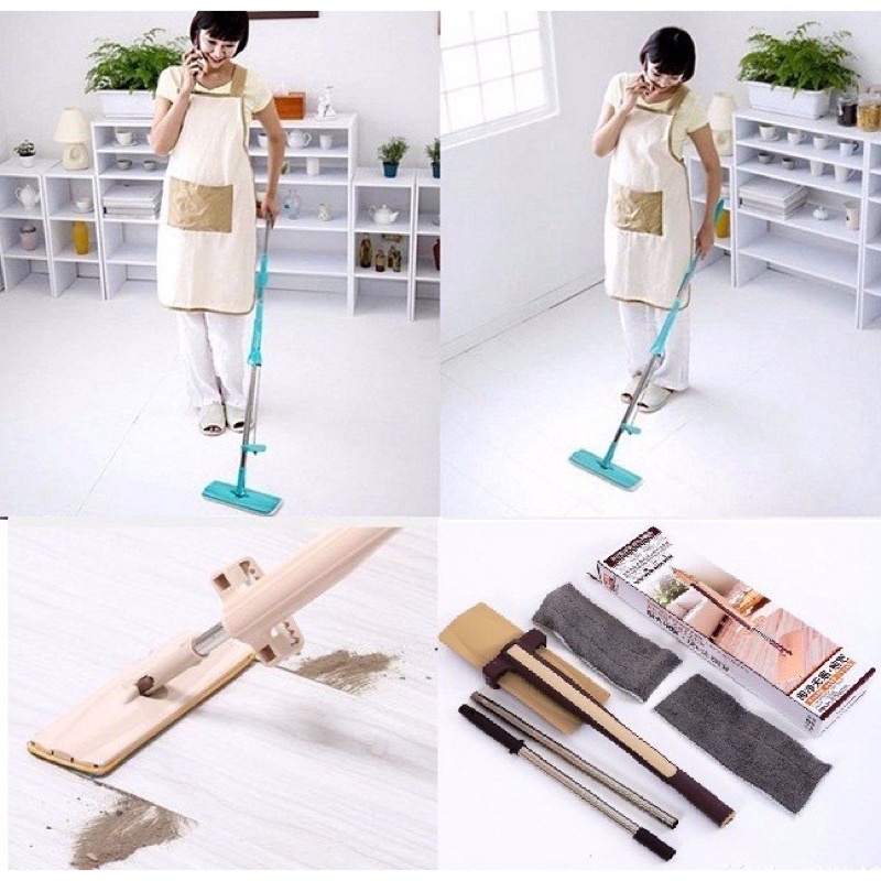Chổi lau nhà thông minh, cây lau nhà tự vắt đầu xoay 360 độ