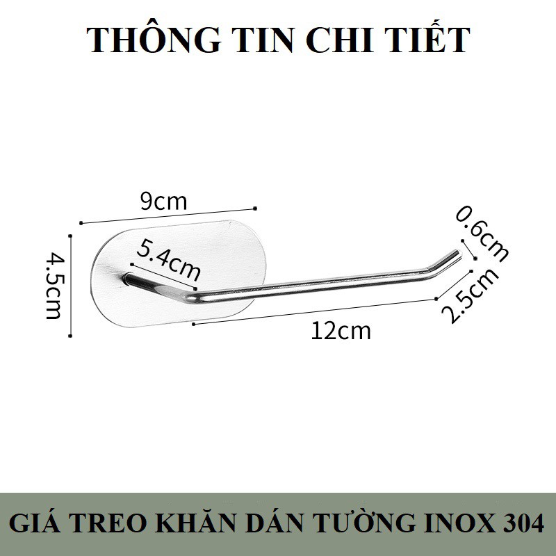 Thanh Treo Khăn Lau Tay - Móc Treo Cuộn Giấy Vệ Sinh Dán Tường Latimax kích thước 12 Cm chất liệu Inox 304 Cao Cấp