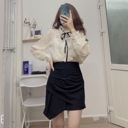 Chân Váy Ngắn Chữ A Lưng Cao Xếp Ly Phong Cách Hàn Quốc | BigBuy360 - bigbuy360.vn