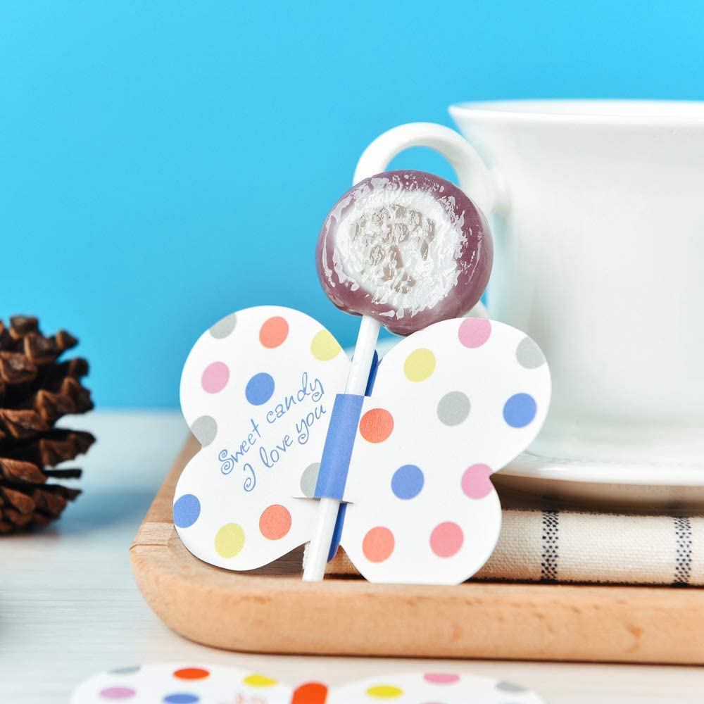 Set 50 Thẻ Giấy Trang Trí Kẹo Lollipop