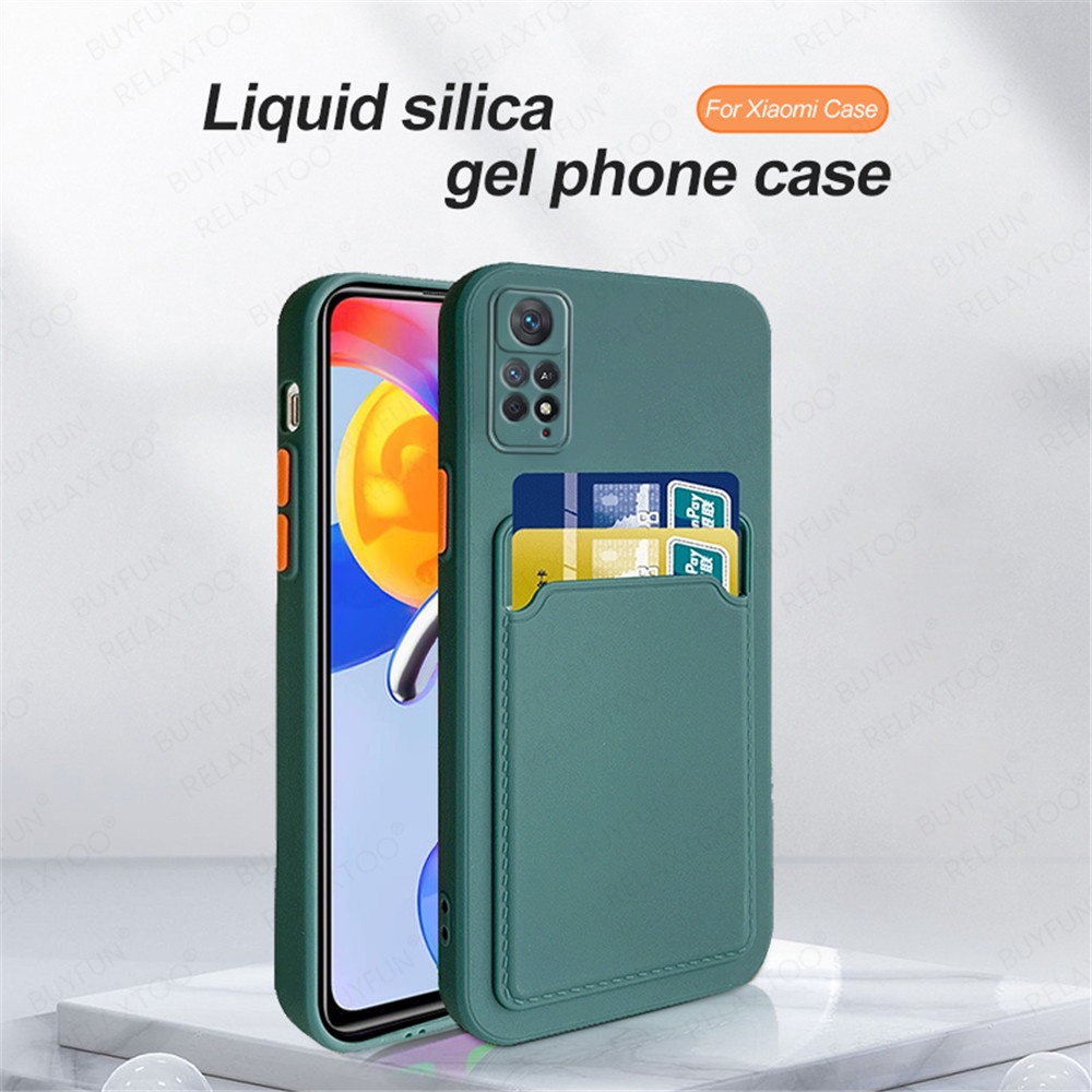 Ốp Điện Thoại Silicone Mềm Tích Hợp Ví Đựng Thẻ Cho Xiaomi Redmi Note 11 4G Note11 Pro 11Pro 5G Not 11S