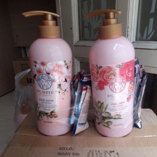 Combo Dầu Gội Purite 600ml + tang 12 gối xã