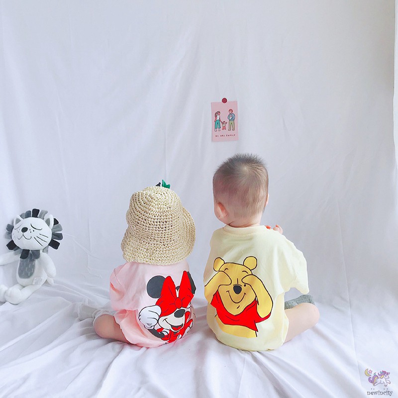 Bộ Áo Liền Quần Ngắn Tay In Chữ Cho Bé Trai Và Bé Gái