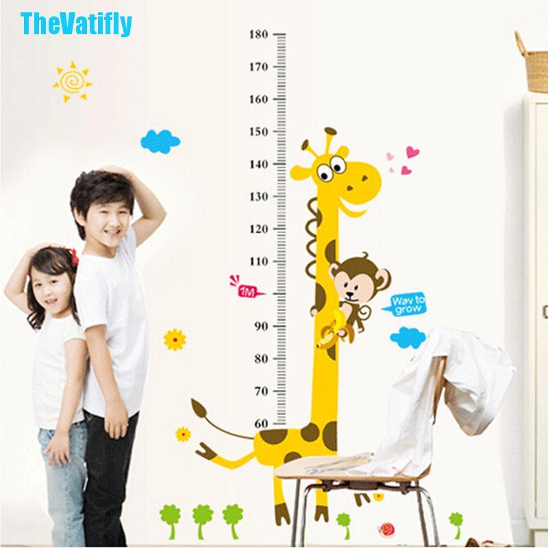 1 Thước Dán Tường Đo Chiều Cao Cho Bé Hình Hươu Cao Cổ Dễ Thương