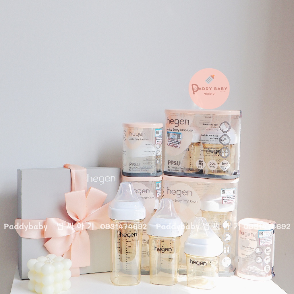 Bình sữa Hegen chính hãng 60ml 150ml 240ml 330ml fullbox, tách set
