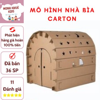 Mô hình nhà bìa carton cho bé từ 1 - 6 tuổi, chất liệu bìa catton, cho bé thỏa sức sáng tạo