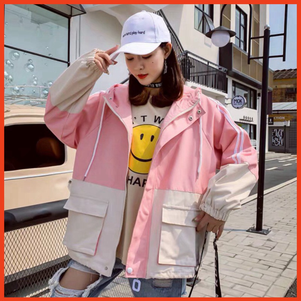 𝗡𝗘𝗪 𝗔𝗥𝗥𝗜𝗩𝗔𝗟  Áo khoác dù unisex form rộng WIND Túi Hộp áo khoác dù nam nữ ulzzang WIND