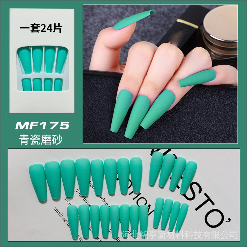 Keo Dán Móng Tay Đầu Vuông Ngắn Màu Trơn Có Thể Tháo Rời