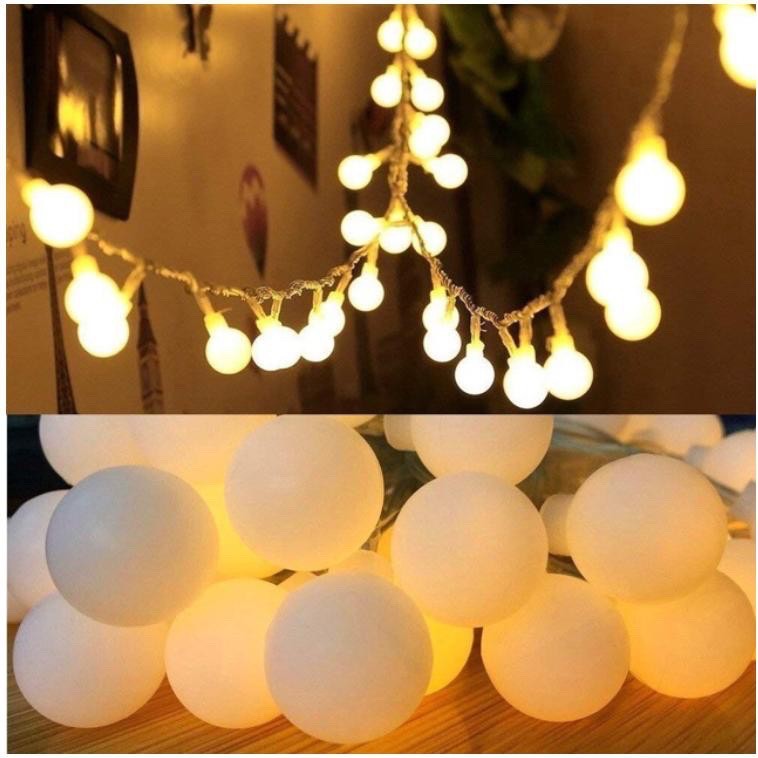 Dây Đèn LED Cherry Ball Trang Trí Màu Vàng Ấm Dùng Pin AA Hoặc USB