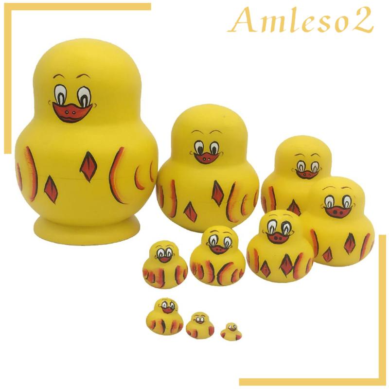 Bộ 10 Búp Bê Nga Matryoshka Bằng Gỗ
