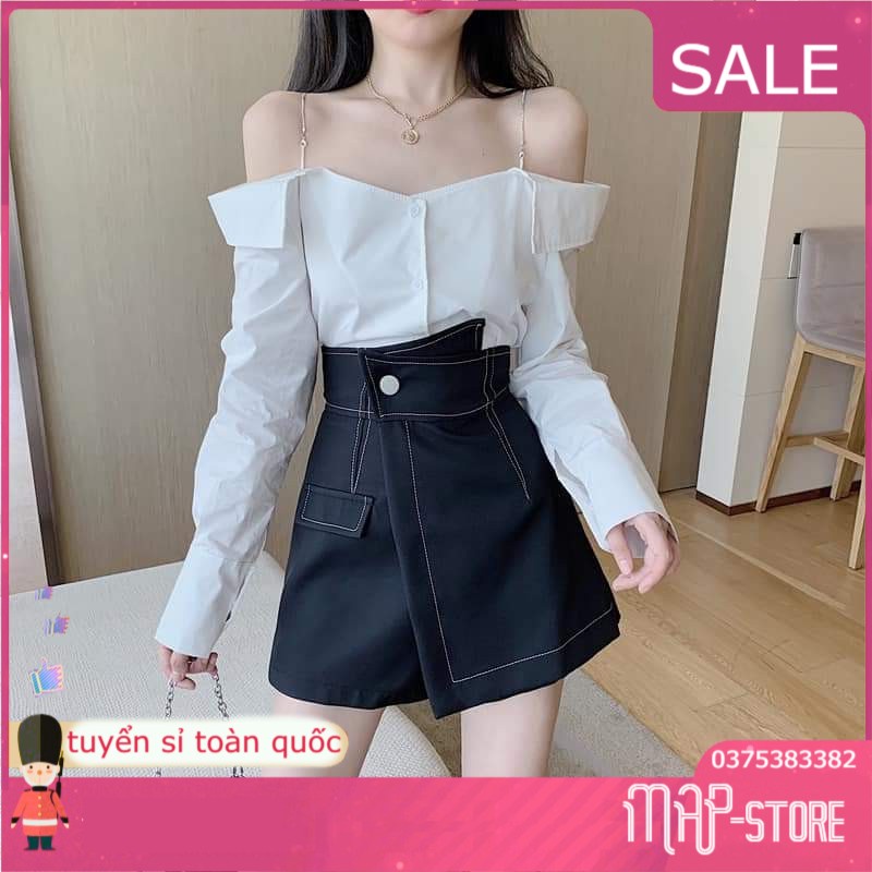 Chân váy viền quảng châu lệch tà xinh xắn