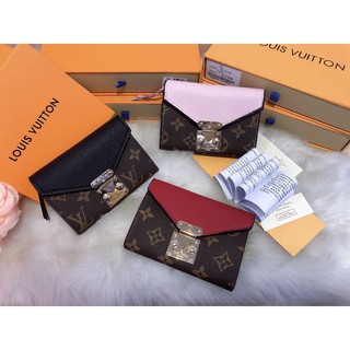 Ví lv họa tiết phối da size 10 có hộp