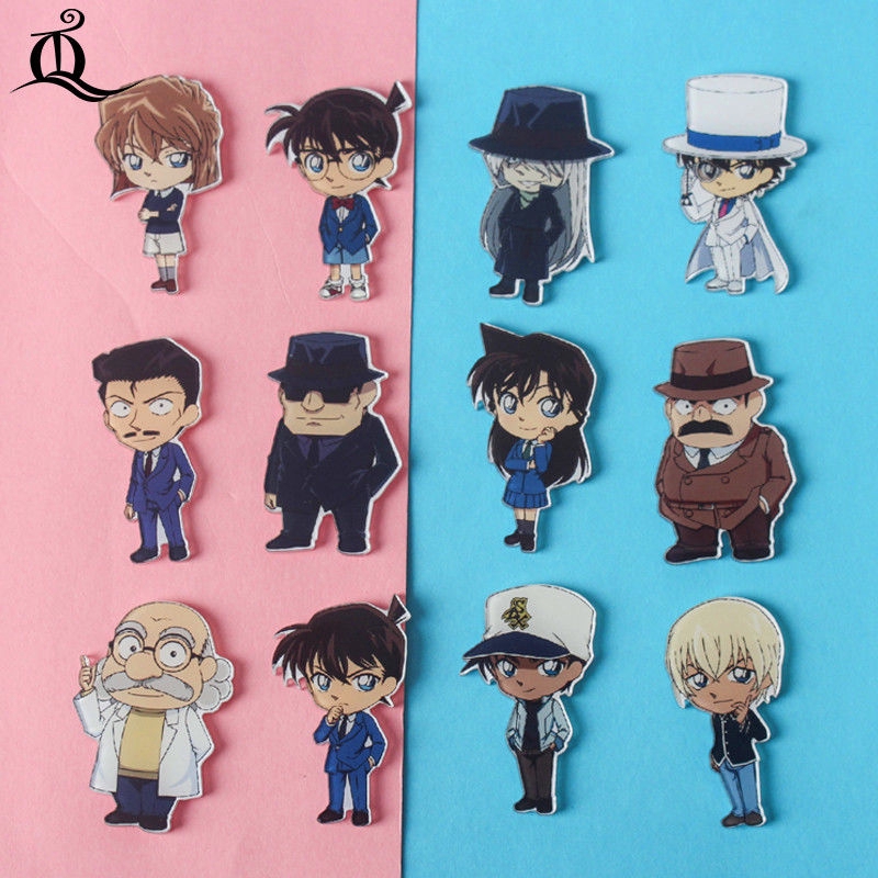 Huy Hiệu Cài Áo Hình Thám Tử Conan Shinichi Kudo Shinichi Xiaolan Kaito Kidd Thời Trang Nhật Bản