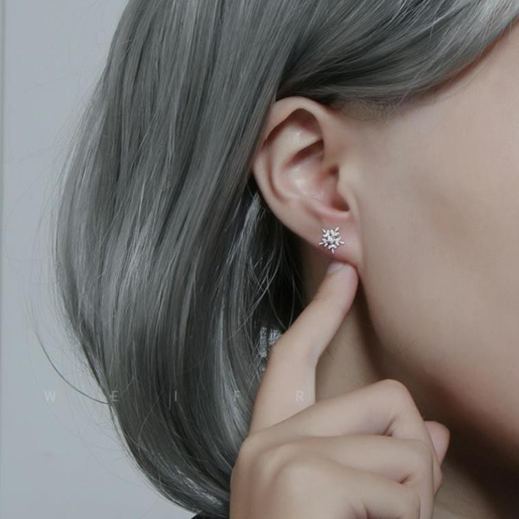 bông tai cánh tuyết , bạc chuẩn 925 sáng đẹp