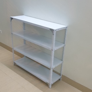 Kệ sắt v lỗ 4 tầng dài 120cm rộng 30cm cao 150cm màu TRẮNG - GHI
