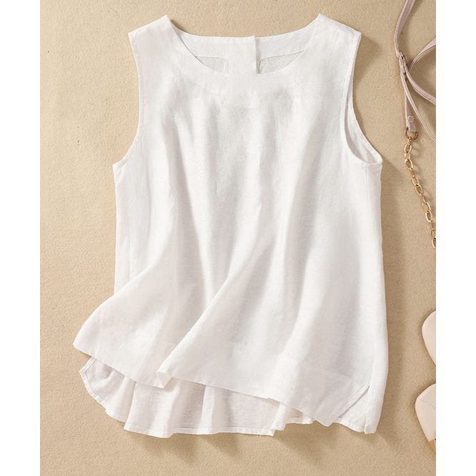 Áo đũi nữ sát nách thời trang nữ Moonlight phong cách sang trọng đơn giản chất liệu đũi xước A18