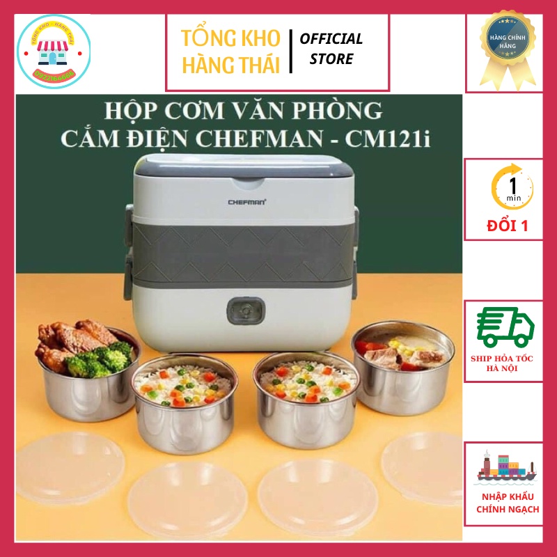 Hộp Cơm Cắm Điện Văn Phòng COOKING LUNCHBOX  2 Tầng 4 Bát Inox Có Chức Năng Giữ Nhiệt Hâm Nóng Và Nấu Chín (SP002418)