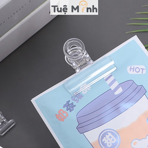Kẹp giấy trong suốt mini K60 kẹp bướm nhựa trong suốt basic ghi chú đánh dấu đẹp mắt
