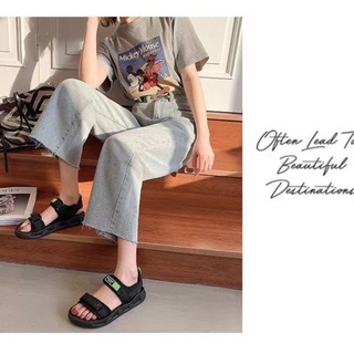 Dép sandal nữ quai ngang chất liệu vải canvas siêu bền đi học hot trend 2022 JUMATO G2.034.DE.40