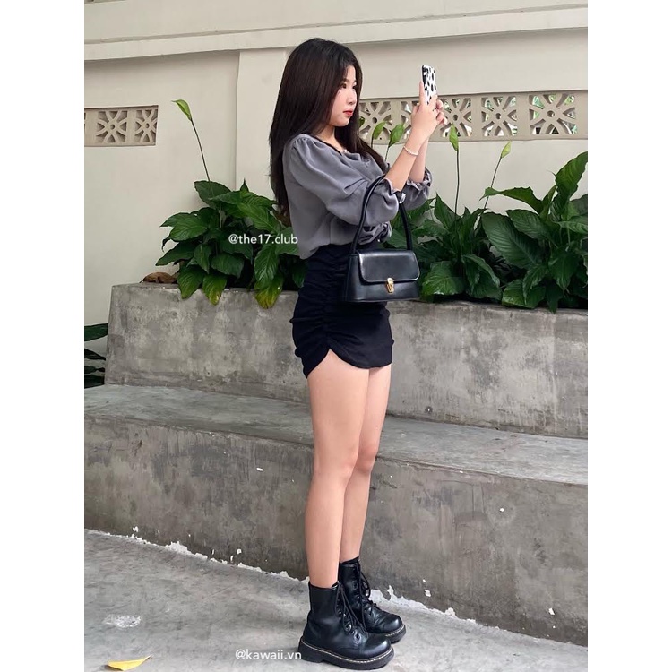 [Có sẵn] KAMI CROPTOP - ÁO CROPTOP NỮ TAY DÀI BỒNG BỀNH HÀN QUỐC (Ảnh tớ tự thực hiện)