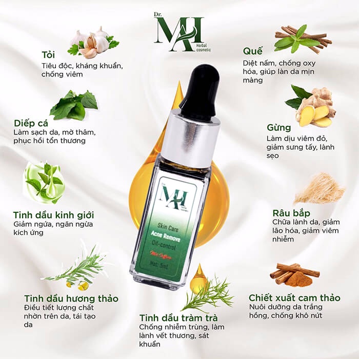 Serum sạch thâm Dr.Mai Skin Care Acne Remove Oil-Control Mix Saffron 5ml