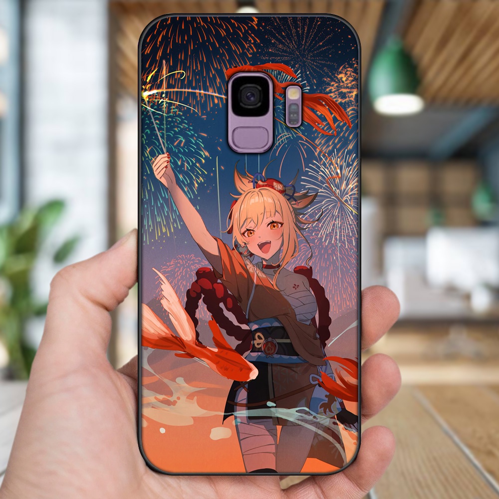 Ốp lưng Samsung S9 viền đen in hình Yoimiya Genshin Impact
