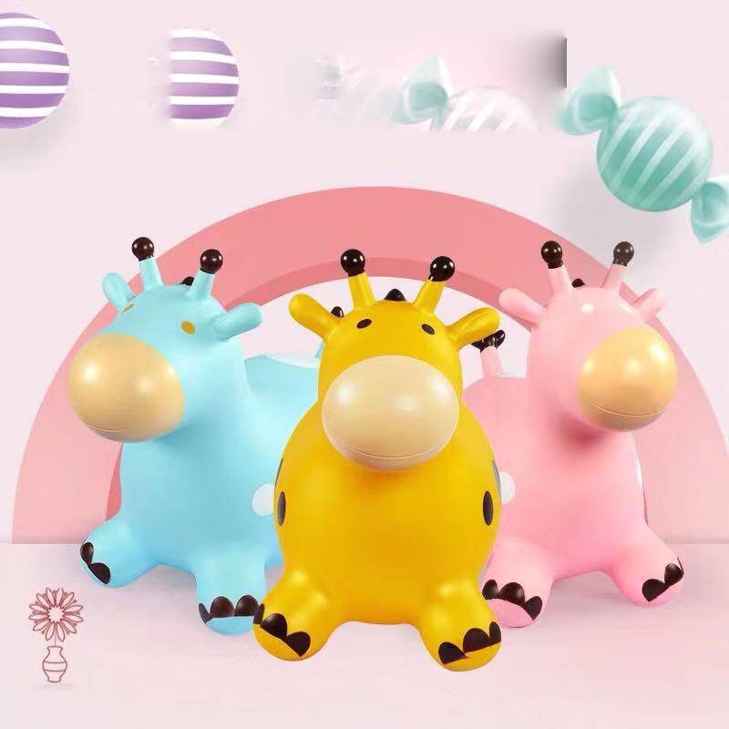 Thú nhún bơm hơi nhiều màu cho trẻ, đồ chơi thông minh cho bé