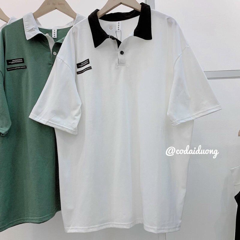 Áo Thun Unisex Form Rộng Cổ Bẻ Tay Lỡ In Chữ Phong Cách Mẫu Mới Chuẩn Form - CLITUS