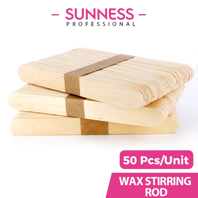 Set 50 Que Gỗ SUNNESS Dùng Để Bôi Sáp Tẩy Lông Dùng Một Lần 100g