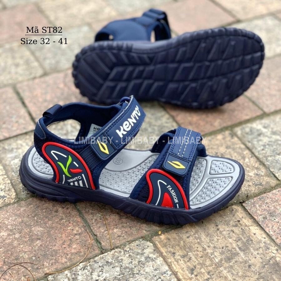 Sandal dép quai hậu cho bé trai đi học đi biển mùa hè chất liệu nhẹ ềm bền chắc quai dán chính hãng KENTO cao cấp ST82
