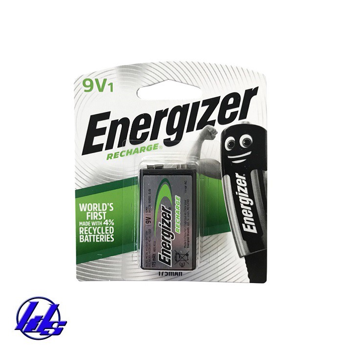 Bộ sạc pin vuông 9V Delipow kèm 1 pin sạc vuông Energizer 175mAh