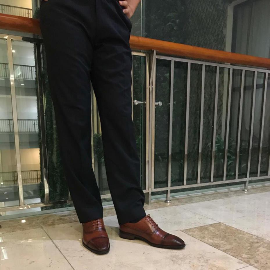 Giày tây nam handmade hàng hiệu hiện đại khâu đế thời trang da cao cấp mh1 | BigBuy360 - bigbuy360.vn