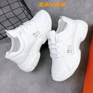 Giày thể thao sneaker nữ trắng đế cao 5cm êm nhẹ chất da PU thương hiệu ZAVAS_S352
