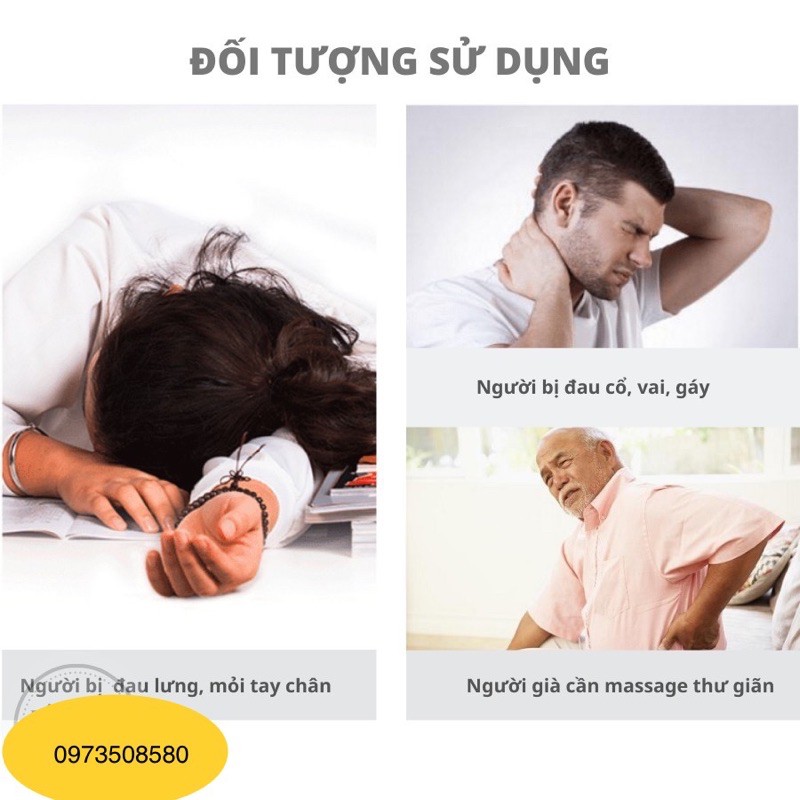 Gối massage hồng ngoại Máy mát xa kết hợp máy đấm lưng cực khoẻ