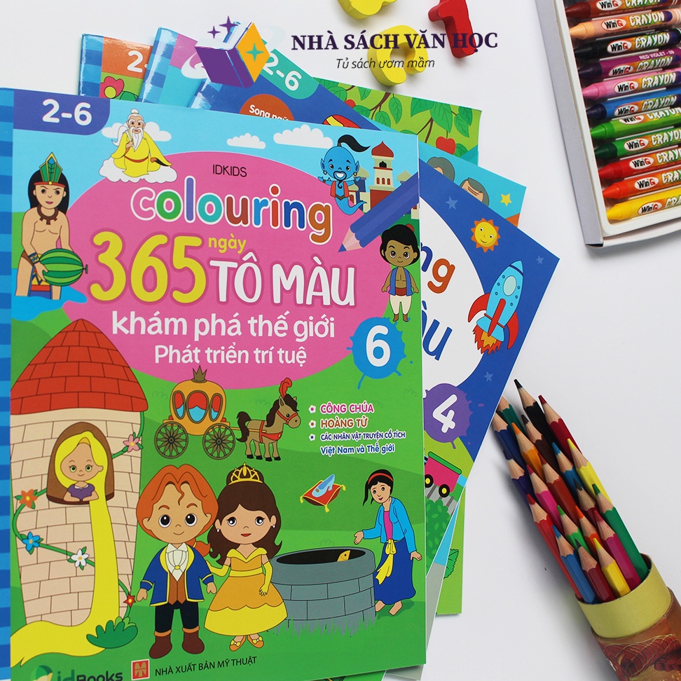 Sách - Combo 6 Quyển - 365 Ngày Tô Màu Khám Phá Thế Giới