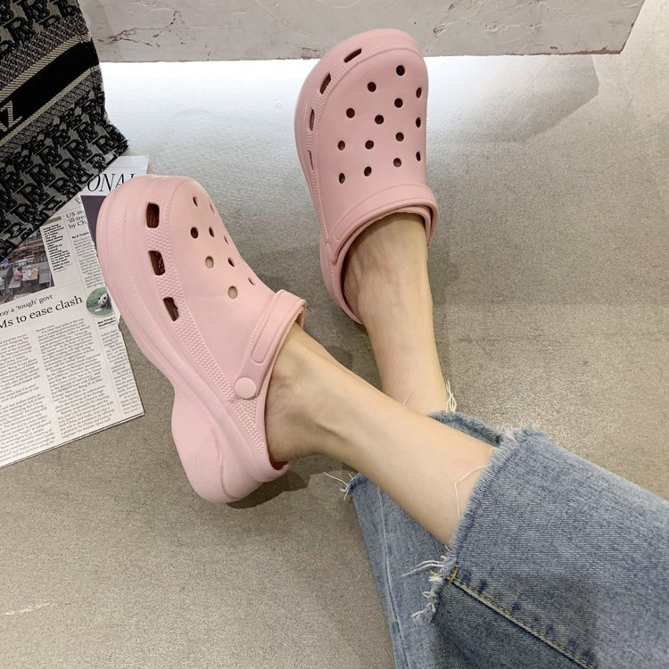 Dép Cross Đế Cao 7cm Hack Dáng Siêu Êm Chân, Dép Sục Độn Đế