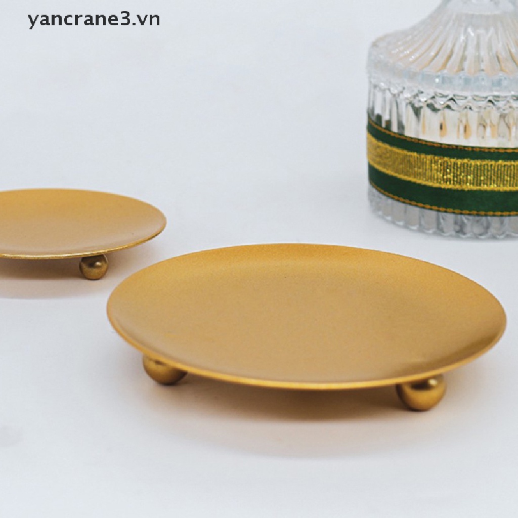 Khay Đựng Nến Bằng Kim Loại Mạ Màu Sắc 3Vn