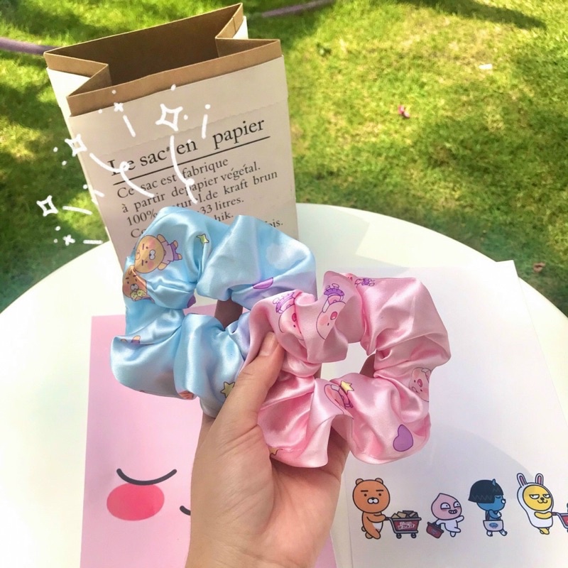 Dây buộc tóc, cột tóc scrunchies hoa quả dễ thương