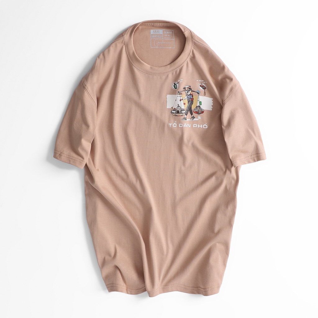 Áo thun nam nữ cổ tròn họa tiết hình Gánh Hàng Rong GRAYHOMME vải Cotton xu xịn dáng unisex - TSG202