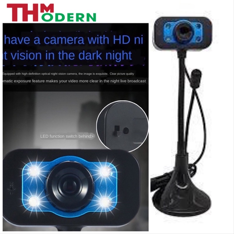 Webcam Dùng Cho Máy Tính Tích Hợp Mic, Trang Bị Hệ Thống  Đèn Led Siêu Sáng Bền Đẹp,Thiết Kế Hiện Đại,Nhỏ gọn Tiện Lợi