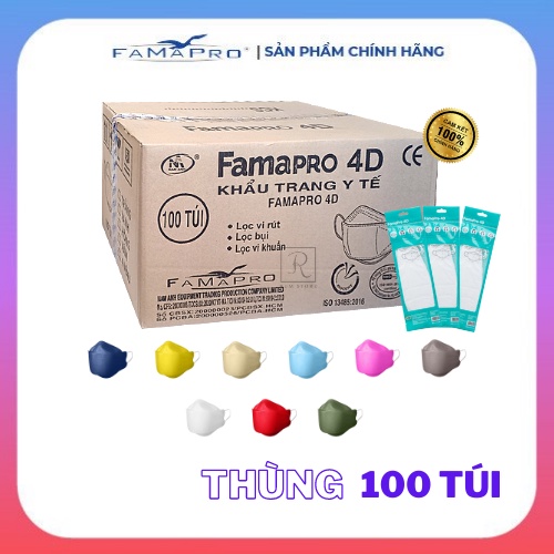 Thùng 500 cái Khẩu trang 4D Famapro KF94 chính hãng Nam Anh , kháng khuẩn chống giọt bắn