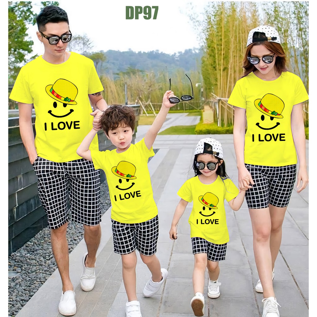 Áo gia đình, áo thun gia đình đồng phục Taiga chất cotton in hình cực kute mã dp97