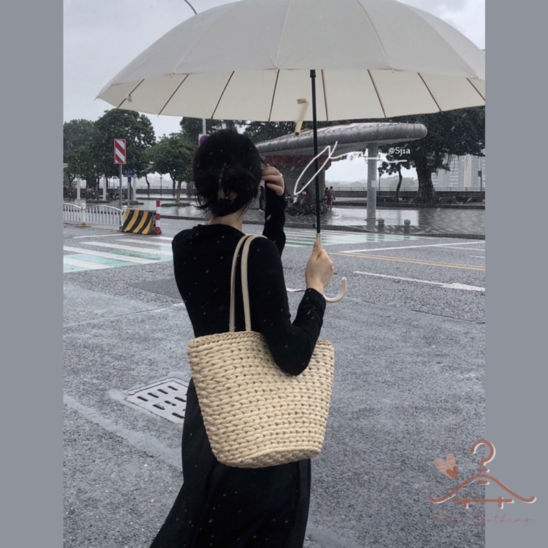 Váy thun maxi dài tay cổ vuông phong cách Hồng Kông cổ điển thời trang nữ mùa thu 2022
