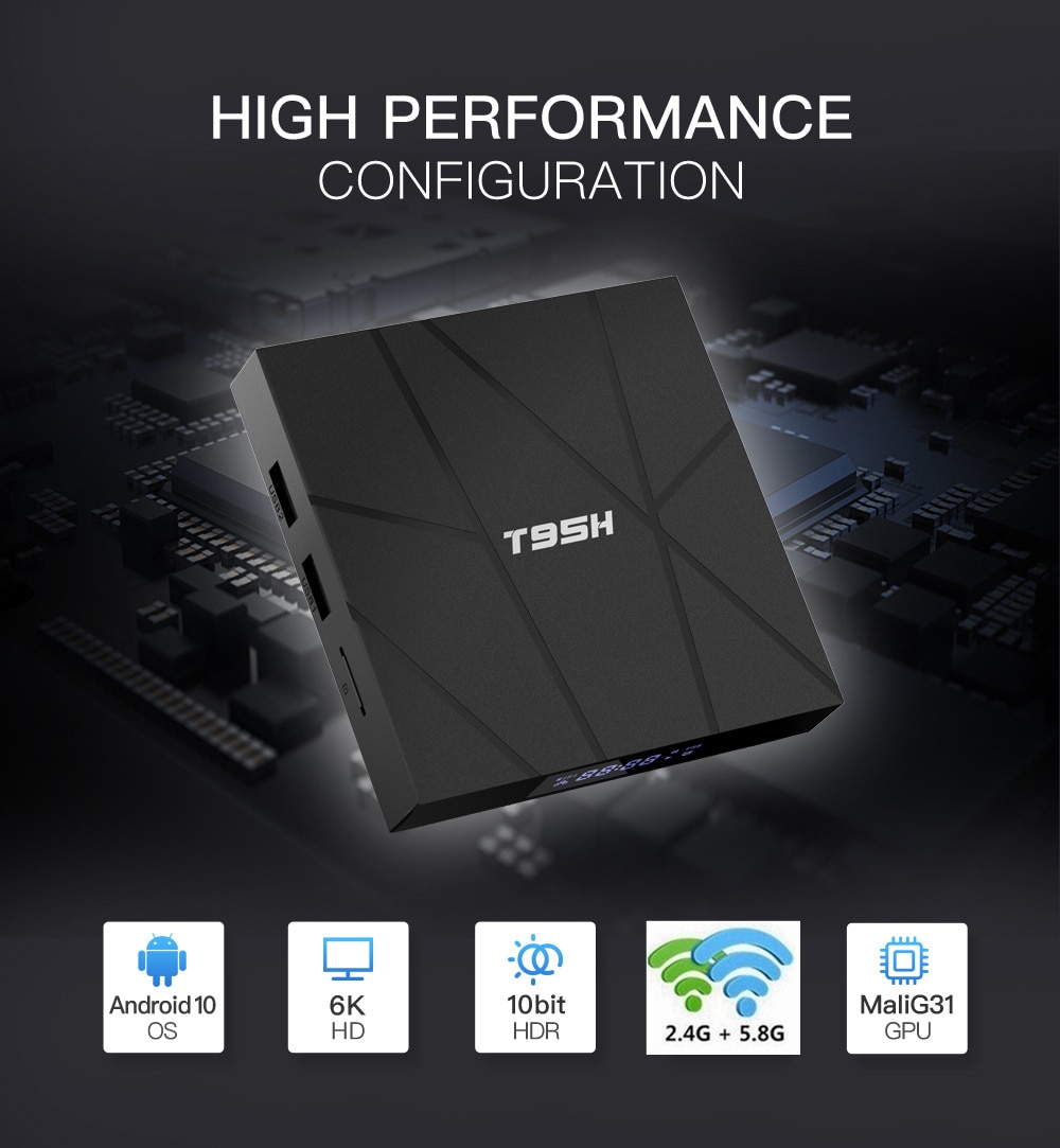 Tv Box 2021 T95H H616 Android 10.0 6k Youtbe 4gb Media Player 32gb H616 Tv Box