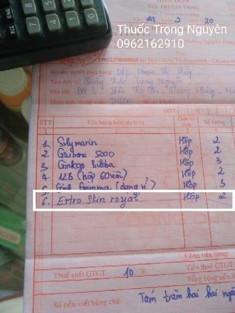 Viên dưỡng da cao cấp chứa vitamin e, sữa ong chúa, nhau thai cừu ESTRO SKIN ROYAL VỈ 5 viên