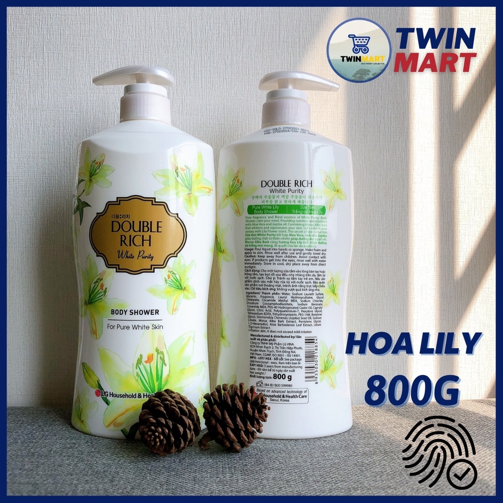 [800ml] DATE XA 2024 TPHCM Sữa Tắm Hương Hoa Double Rich Body Shower - thương hiệu Hàn Quốc - Hoa Hồng - Anh Đào - Iris