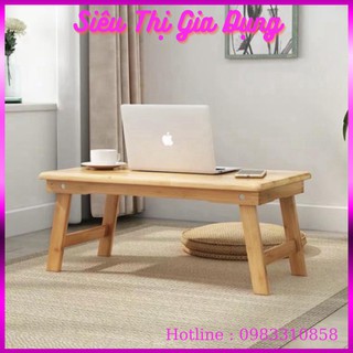 Bàn gỗ đa năng chân xếp, bàn trà chữ nhật sofa/cafe ngồi bệt gấp gọn gỗ tự nhiên